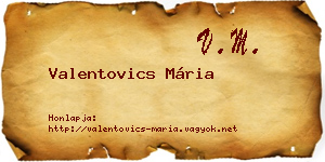 Valentovics Mária névjegykártya