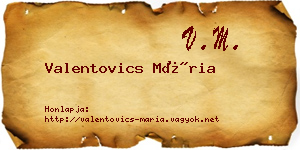 Valentovics Mária névjegykártya