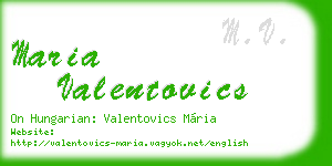 maria valentovics business card